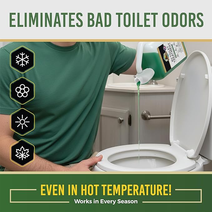 Cabin Obsession RV Toilet Treatment (32 oz) - 2x Ultra Concentrated Liquid RV Black Tank Treatment with Easy Measure Spout, Mountain Fresh Scent, 32 Treatments