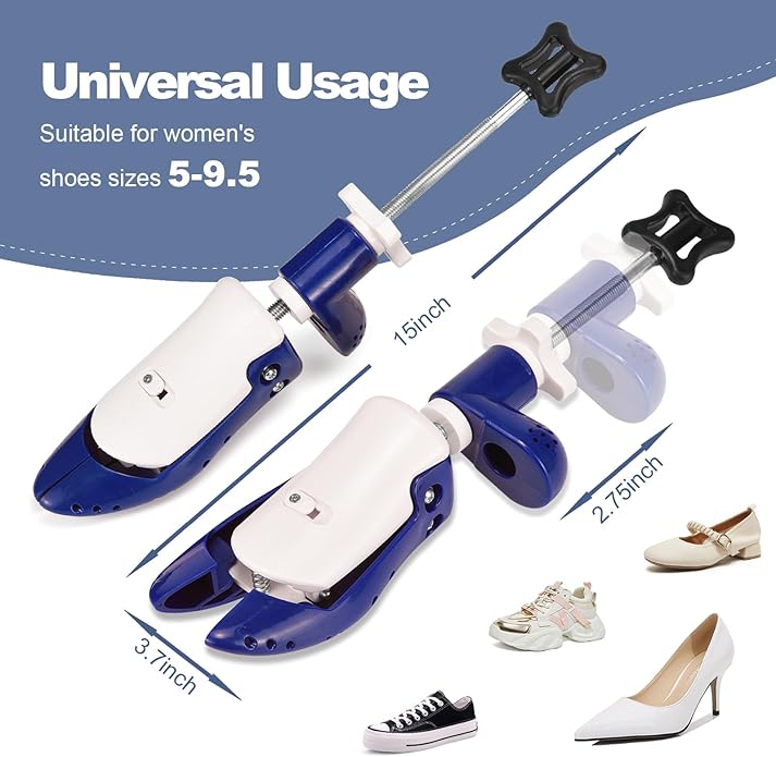 Shoe Stretcher for Men Women, 6-Way Adjustable Length Width & High Shoe Trees for Wide Feet Toe Box Thick Instep