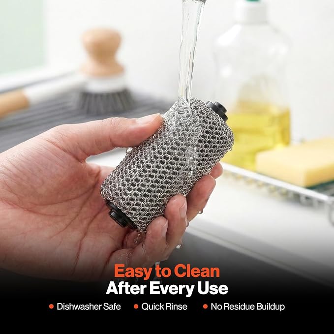 2X Electric Grill Brush Replacement Heads - Heavy-Duty BBQ Cleaning Brush Set for GRILLION Electric Grill Cleaner - Stainless Steel Chain & Wire Brushes