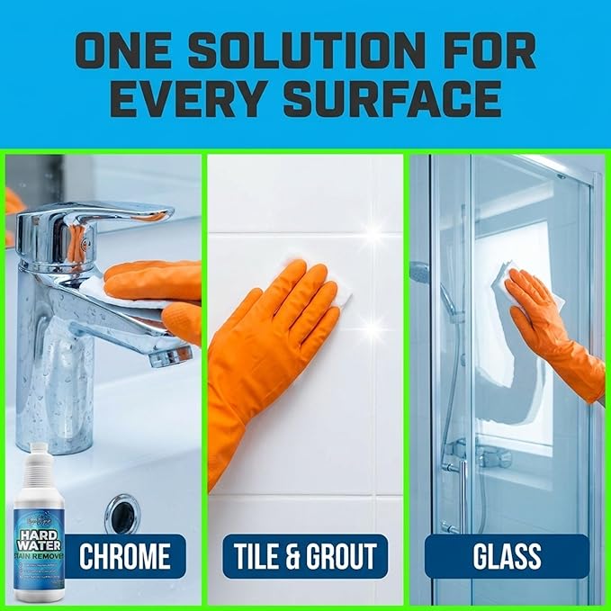 Evo Dyne Hard Water Stain Remover 32oz | Made in USA - Shower Door Cleaner, Clean Tile and Grout, Windows, Fiberglass, Tubs, Chrome (1-Pack)