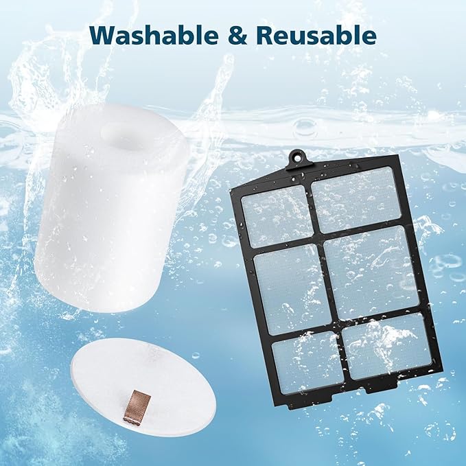 28PCS Replacement Parts for Shark AV2800ZE, RV2820YE, RV2820ZE Robot Vacuum Accessories Kit with Main Brushes, Side Brushes, Mop Pads, Pre-Motor Filter, Base Post-Motor Filter, Foam Filter