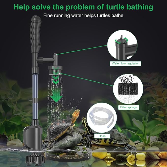 Electric Aquarium Gravel Cleaner,Strong Flow, Multifunctional Water Changer & Filter, Adjustable Silent Motor, Telescopic Tube for Low Water Level & All Tanks（36W,580GPH