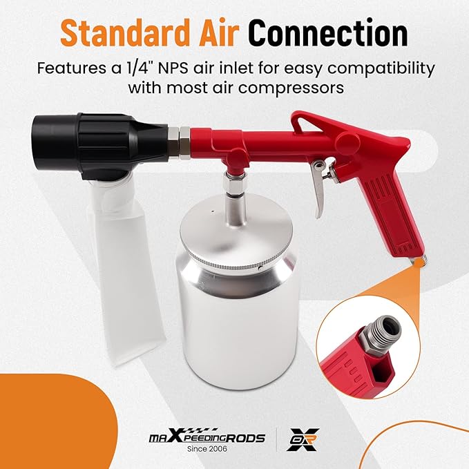 maXpeedingrods Sand Blaster Gun Kit with Sand Recovery Bag, Air Compressor Sandblaster Tool with Abrasive for Cleaning Metal, Wood, Surface Prep, Rust Removal