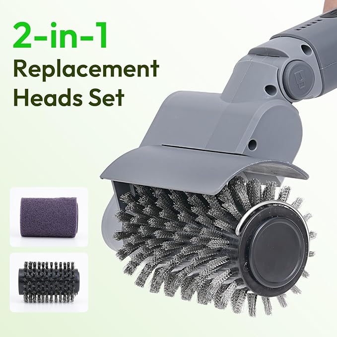 2026 Upgraded Electric Grill Brush, Stainless Steel BBQ Cleaner, 410 RPM High Torque Power Scrubber, 90-Min Runtime, Hot Grill Safe for Dad