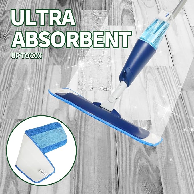 10 Pack Microfiber Cleaning Pads, Reusable Microfiber Mop Pads for 18 Inch Mop, Hardwood & Hard Surface Floors Replacement Cleaning Mop Pads, Machine Washes