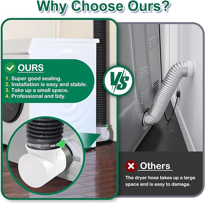 Dryer Vent Hose For Tight Space,Indoor Dryer Vent, Dryer Hose Vent Kit,90 Degree Dryer Vent Elbow,Dryer Vent Connector Kit,Dryer Vent Duct, Dryer Vent Adapter, Dryer Vent Vacuum Hose Attachment