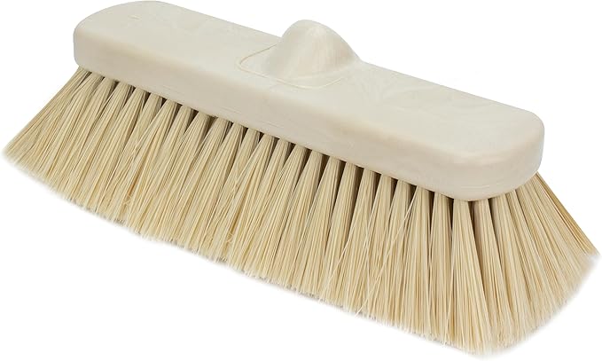 SPARTA 41278EC25 Flo-Thru Plastic Wall Scrub Brush, Equipment Brush With Soft Nylex Bristles For Industrial Kitchens, Hospitals, Commercial Cleaning, 4 Inches, Tan, (Pack of 12)