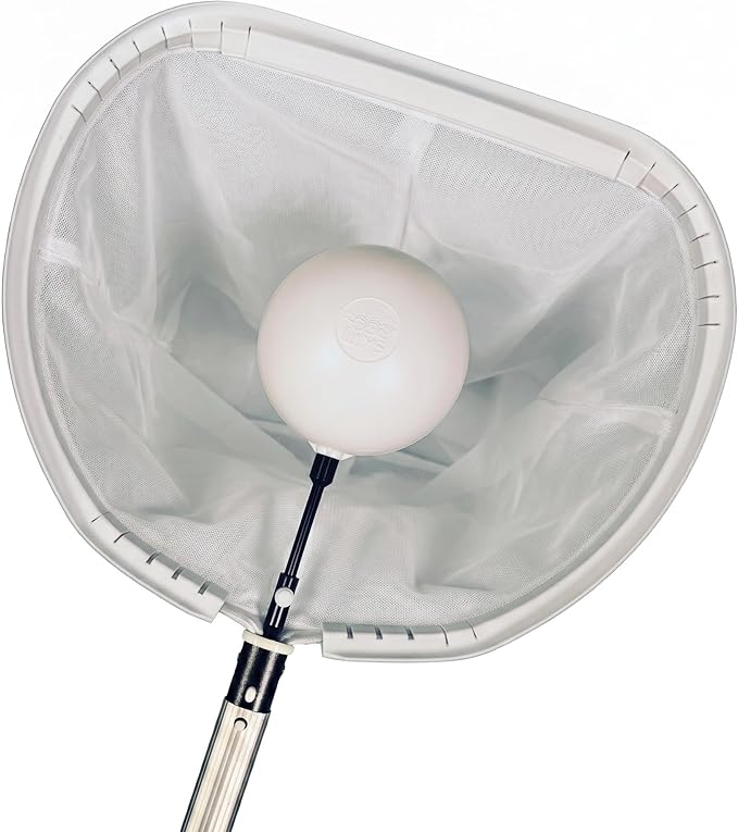 16" Pool Skimmer with Float - 360° Rotating Pool Skimmer Net for Daily Cleaning - Zero Pole Weight, Effortless Debris Removal (18" Rake Silt/Pollen/Sand Net)