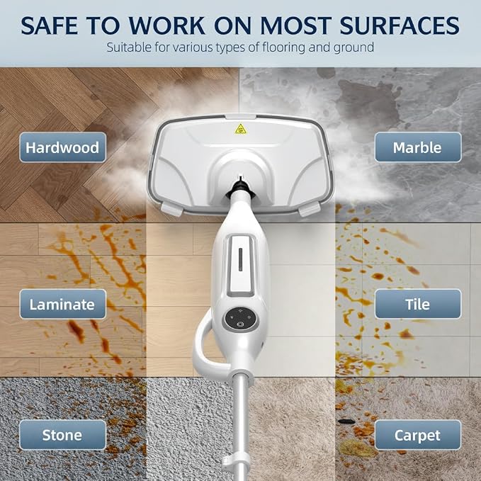 10 in 1 Steam Mop with Power Handheld Steamer, 266℉ Deep Cleaning, Removable Water Tank, 23FT Cord 2 Steam Modes & Multi-Purpose Steamer For Sealed Hard Floor, Laminate, Marble, Stone Floors