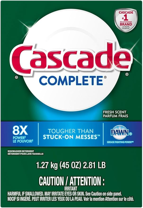 Cascade Complete Dawn Fresh Scent Dishwasher Detergent Powder, 45 Ounce