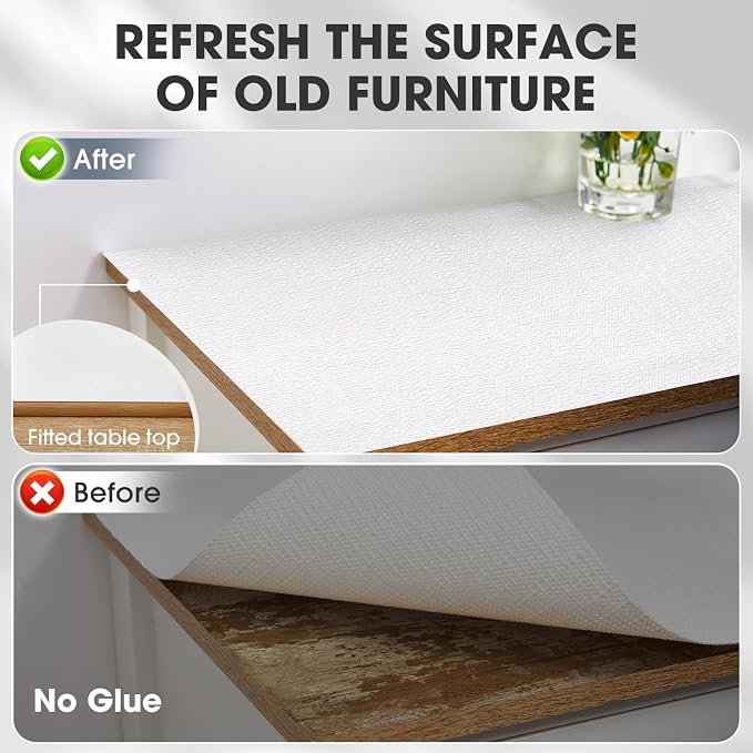 Drawer and Shelf Liner, Non-Slip Kitchen Cabinet Liners Non-Adhesive Thick Strong Grip Waterproof Washable Mats Protect Dresser Shelves Cupboard Bathroom Cabinets, White, 24 in X 30 FT