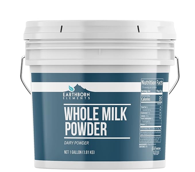 Earthborn Elements Baking Soda, Corn Starch, and Whole Milk Powder Bundle, 1 Gallon Each, Bulk Sizes, Cleaning & Cooking