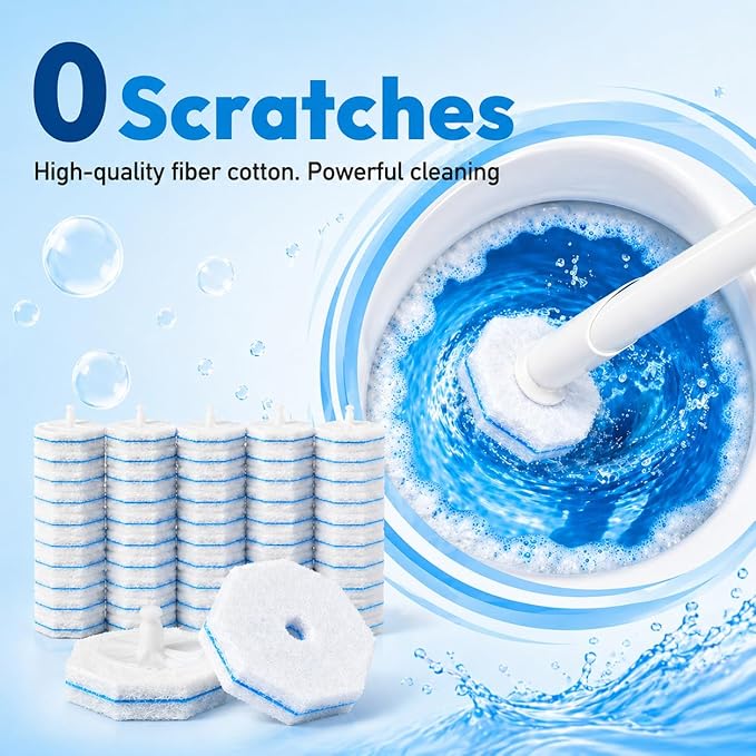 50 Pack Toilet Wand Refill for Clorox – Water-Activated Cleaning Liquid, Rich Foam, Fresh Scent, Sturdy & Non-Breakable, Disposable & Easy to Use