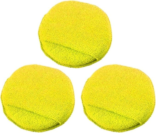 Microfiber Car Applicator Pads Advanced Car Paint Polishing and Waxing Sponges Cars Paint and Cockpit Detailing Care Tool(3PCS Yellow)