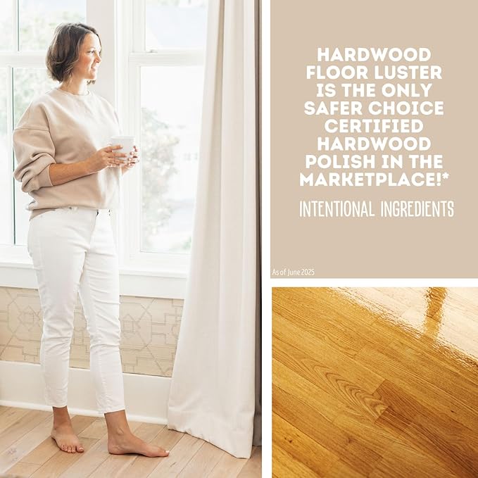 Quick Shine Hardwood Floor Luster-Polish 64oz-2pk Plant-Derived w/Carnauba Safer Choice, No PFAS, pH Neutral Ready to Use Formula w/Anti-Slip Technology Simply Squirt & Spread Made in USA