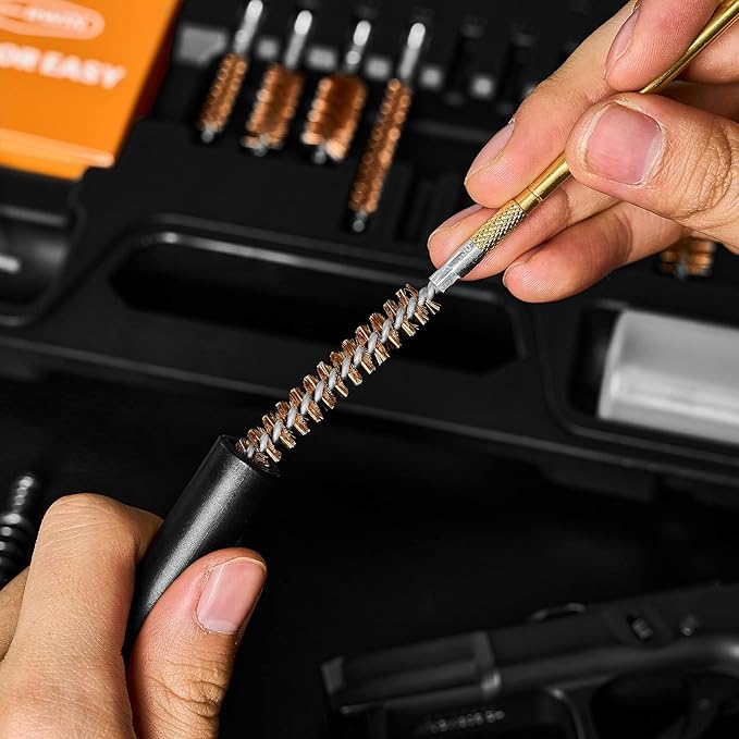 PERWIN Universal Gun Cleaning Kit for All Caliber Pistol Rifle Handgun Shotgun Hunting Cleaning Kit with Brass Rods and Tough Carrying Case, Gun Accessories Gifts for Men