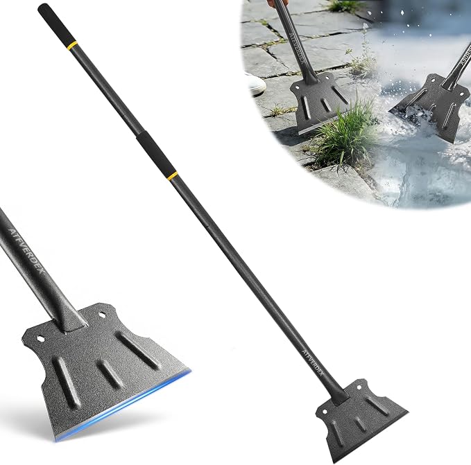 Garden Flat Shovel & Weed Scraper,59" Floor Scraper Long Handle Heavy Duty Multifunctional Cleaning Shovel for Weeding, Ice, Snow, Mud and Lawn Edging