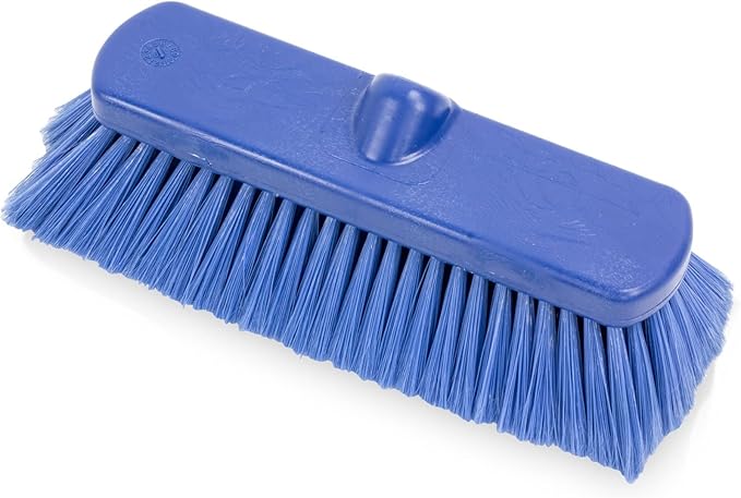 SPARTA 41278EC14 Flo-Thru Plastic Wall Scrub Brush, Equipment Brush With Soft Nylex Bristles For Industrial Kitchens, Hospitals, Commercial Cleaning, 4 Inches, Blue, (Pack of 12)