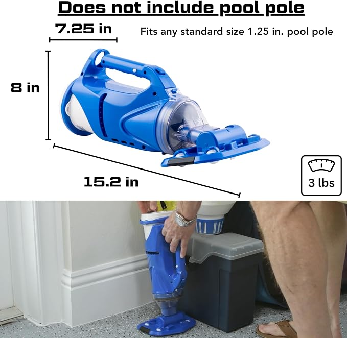 POOL BLASTER Catfish (Gen 2) Cordless Spa & Hot Tub Vacuum, More Power & Capacity, 45 Min Runtime, Spot Cleaning in Small Above Ground Swimming Pools, Rechargeable Spa Vac | Spa vacuum for hot tubs & spot cleaning small above ground pools, 45 minute ru...