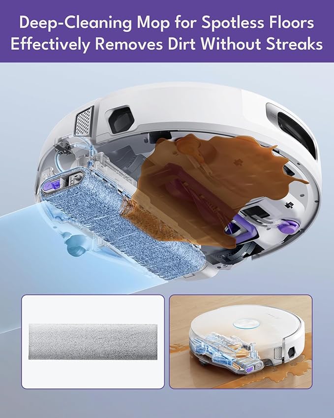 12 Pcs Accessories Kit for Narwal Flow Robot Vacuum Cleaner: 1 Main Brushes, 2+2 Side Brushes, 2 HEPA Filters, 3 Dust Bags, 1 Track Mop Pad, 1 Cleaning Brush