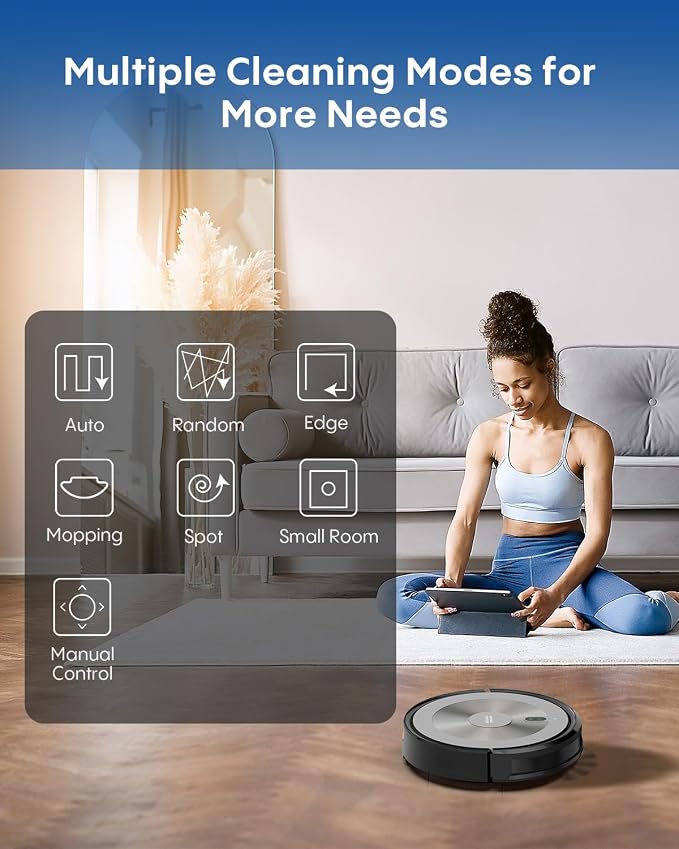 Robot Vacuum and Mop Combo, 3 in 1 Robotic Vacuum Cleaner with 4000Pa Max Suction Brushless Motor, Tangle Free, Auto Charging, Schedule, App/Remote Control, Ideal for Hard Floor, Pet Hair, Carpet