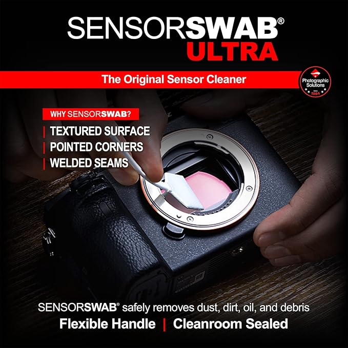 Sensor Swab Ultra 17mm Swabs - Camera Sensor Cleaner Swabs for Cleaning APS-C Mirrored or Mirrorless SLR & DSLR Cameras. Canon, Nikon, Sony - Sensor Dust & Oil Remover (Pack of 100)