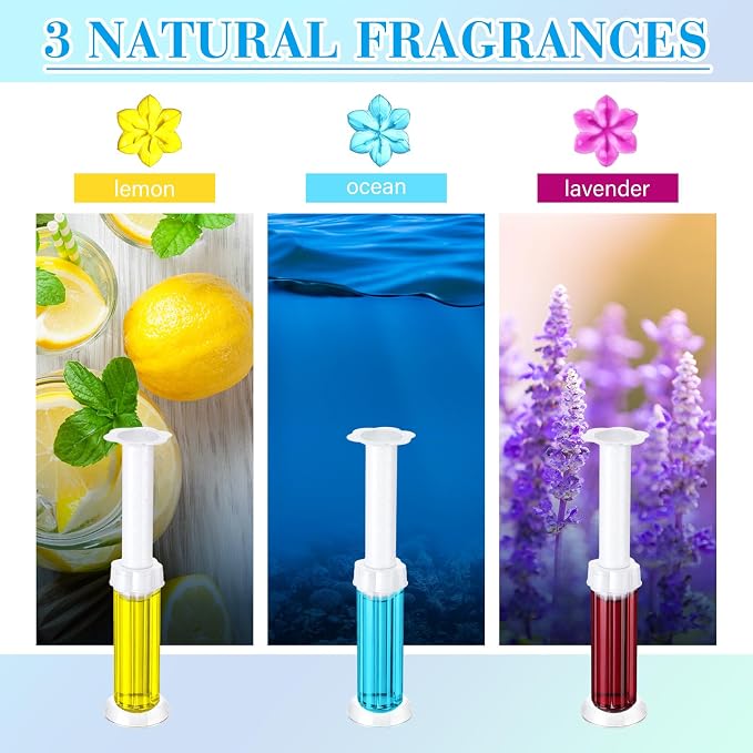3Pcs Toilet Gels 42 Count 3 Kinds Flower Stamp Bowl Gel Scent Toilet Stain Removal Cleaner Air Freshener Flower Stamps Pack for Bathtubs Bathroom