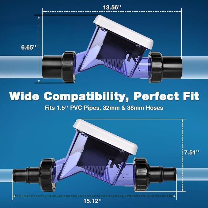 Salt Chlorine Generator for Above Ground Pools | Saltwater Pool Chlorinator System with Self-Cleaning Titanium Cell | LED Display & Automatic Chlorination | for Pools Up to 6,000 Gallons