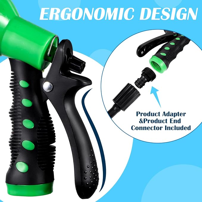 Tanlade 10 Pcs Adjustable Hose Nozzle Garden Hose Nozzle Sprayer Bulk High Pressure Hose Sprayer Water Hose Heavy Duty with 8 Adjustable Watering Patterns for Car Wash Watering Plants Showering Pets