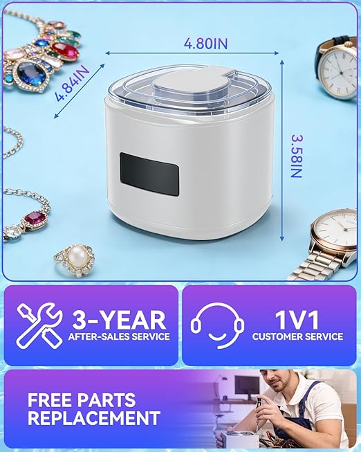 5.0 Upgraded Ultrasonic Retainer Cleaner 300 ML【Top1 German Motor】【SGS-Certified 50KHz Ultrasonic & Dual Tech】【4.0 Smart Chip】【Rechargeable】for Denture, Braces, Night Guards, Aligner,Jewelry and More