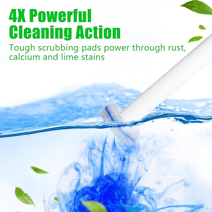 40 Count Toilet Bowl Wand Refills for Clorox, 4X Cleaning Power Toilet Bowl Cleaner Refill Pads for Clorox Wand System, Disposable Toilet Brush for Bathroom Cleaning
