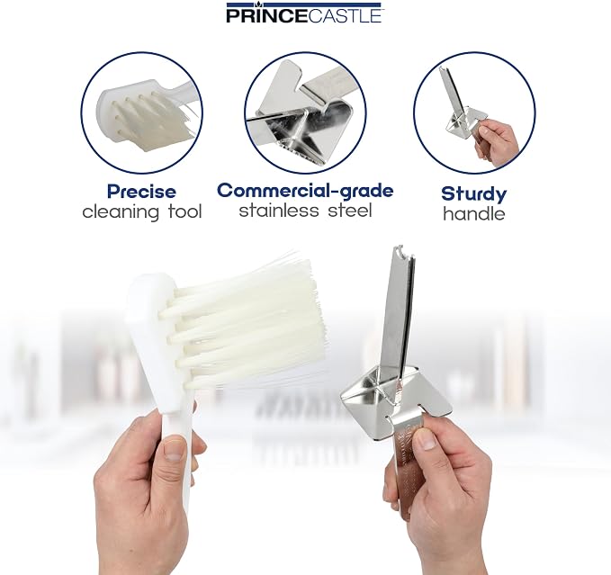 Prince Castle Saber King Cleaning Kit - White Brush - Parts Cleaning Brush for Vegetable Chopper Blade and Kitchen Chopper for Dicing Vegetables and More