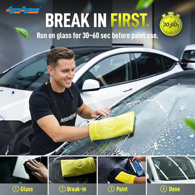 Nanoskin AUTOSCRUB 6" Surface Prep Mitt - Medium Grade - Patented Clay Bar Replacement Tool to Remove Embedded Contaminants Before Wax & Coating | Safe for Painted Surface, Glass, Plastic, Metal, etc.