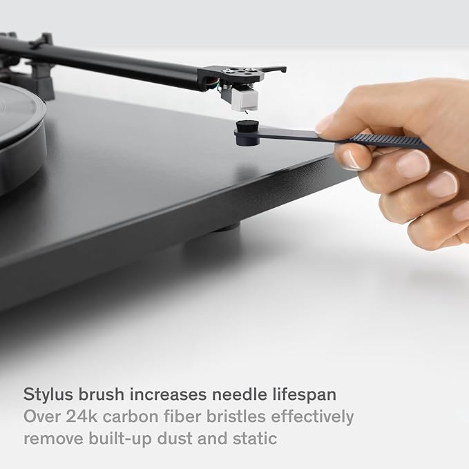 Boundless Audio Record Cleaning Kit - 2-in-1 Vinyl Cleaning Kit Includes Record Brush & Stylus Cleaner - Carbon Fiber Anti-Static Vinyl & Stylus Brushes