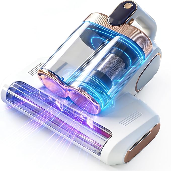 Cordless Mattress Vacuum Cleaner with UV-C Light - Advanced Dust Removal & Deep Cleaning Technology for Beds, Sofas, Carpets, Pet Hair and Household Dust, Handheld sofa Vacuum Cleaner for Home Use