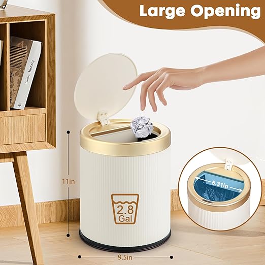 Automatic Touchless Bathroom Trash Can with Lid, 3 Gal and 2.8 Gal Automatic Garbage Bin for Bedroom，Kitchen，Office