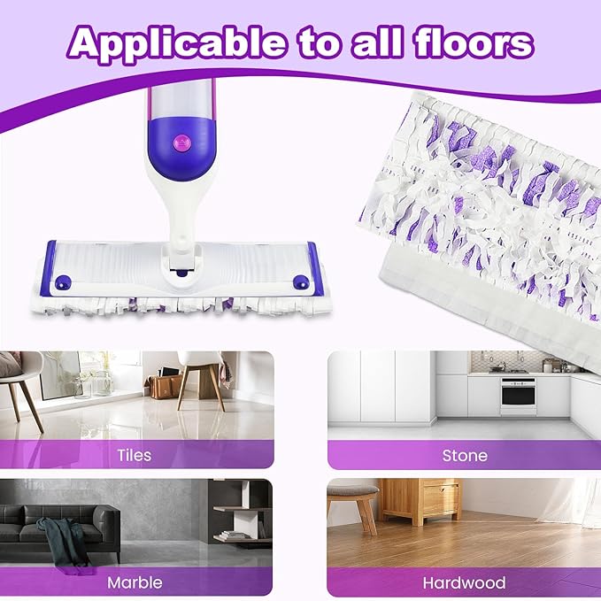 Pure Realm 20 Count Disposable Power mop Pads Compatible with Swiffer Power mop Refills and Wood PowerMop, Multi-Surface swiffer Wet Pads Refills Replacement Use for Floor Cleaning