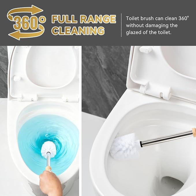 Turtle Base Toilet Brush and Holder Set - Ceramic Toilet Bowl Cleaner Brush, DIY-Paintable Toilet Base Bathroom Brush for Home & Commercial Use - White
