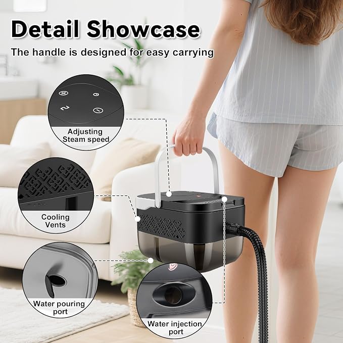 Steam Cleaner, 2500W Portable Handheld Steamer for Cleaning, Large Capacity Tank Pressurized Steam Cleaning Machine for Home, Car, Bathroom, Kitchen, Furniture, Grout, Floor, Tile