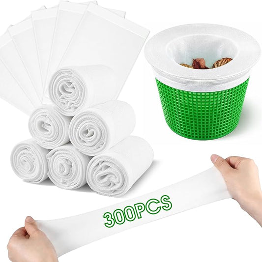 300 Pack Pool Skimmer Socks – Fine Mesh Filter Socks for Inground and Above Ground Pools, Traps Debris Leaves Sand, Protects Pump and Filter System for Pool Filters Filters Baskets Skimmers