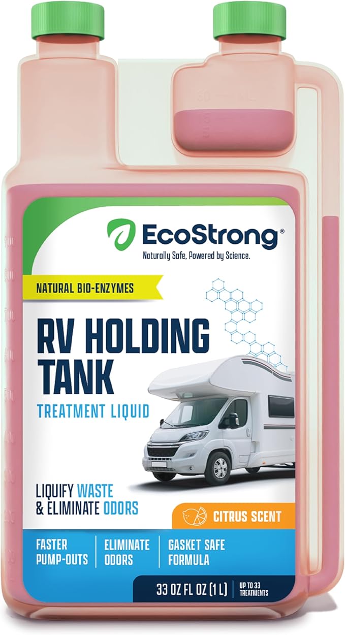 Eco Strong RV Toilet Treatment | RV Black Tank Treatment | RV Holding Tank Digestor, Odor Eliminator, and Cleaner | Perfect for Campers, RVs, Boats, 33 Treatments, Citrus