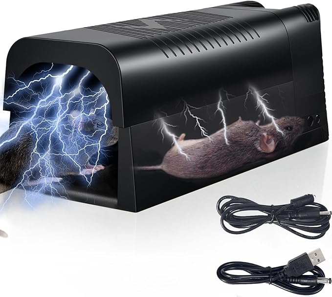 2026 Upgraded Electric Mouse Trap Zapper Rat Traps Indoor for Home, High Voltage Instantly Kills Mice & Rats, No Touch Reusable Indoor Rodent Killer for Attic, Kitchen, Garage