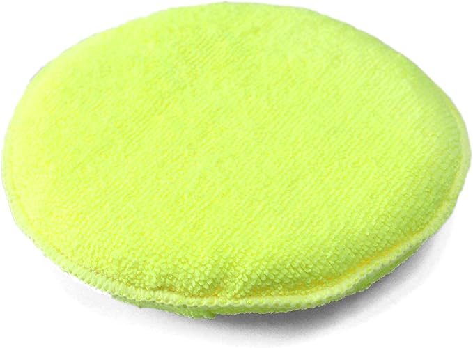 Maxshine 16cm Universal Yellow Multipurpose Microfiber Finger Hold Applicator – Soft, Reusable Pad for Waxing, Polishing & Cleaning – Ideal for Interior & Exterior Car Detailing