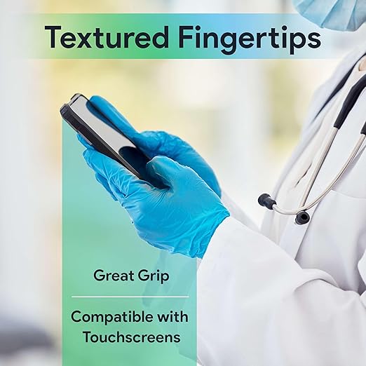 FifthPulse Blue Nitrile Exam Gloves Large 1000 Count - Medical Grade, 3 Mil, Food Safe, Latex and Powder Free Disposable Gloves for Cleaning, Cooking and Medical Use - Case of 10 Boxes of 100