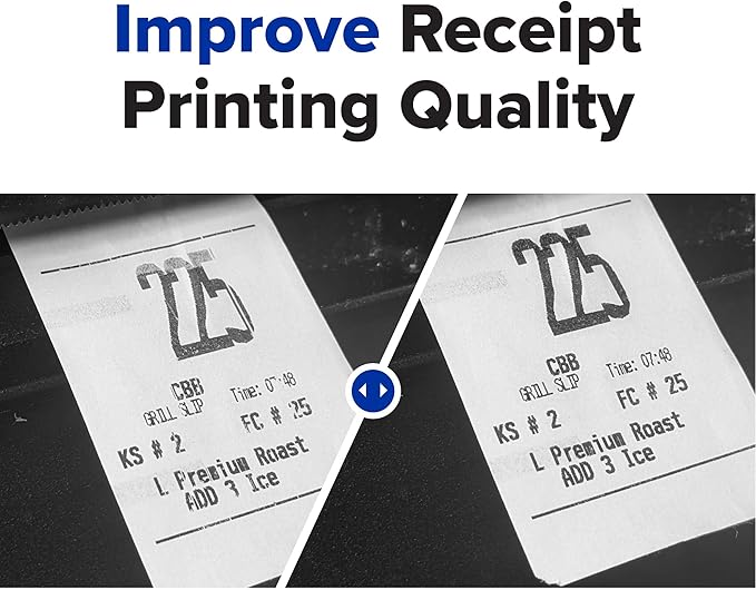 KICTeam - Cleaning Cards for Thermal Printers (25 Cards) - Presaturated with Quick Drying Solution to Clean 4in Receipt Paper Thermal Printers