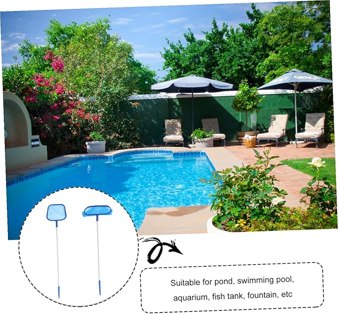 LIOOBO 1set Pool Cleaning Net Telescopic Aluminum Rod Fine Mesh for Leaf and Debris Removal for Swimming Pools and Spas Easy to Use