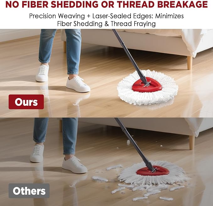 Mop Head Replacement for O-Cedar Easy Wring 1-Tank System，Exovyn Spin Mophead Replacements，Microfiber 15 Pack 360° Swivel Mop Refills，Deep Clean,Easy Cleaning，Machine Washable and Easy to Replace