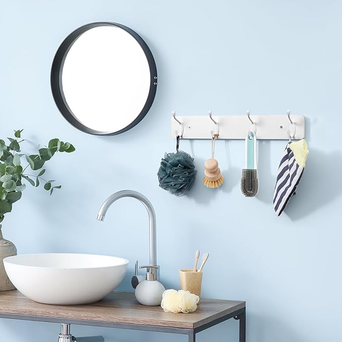 OUTNILI Broom Holder and Coat Rack Wall Mount Bundle