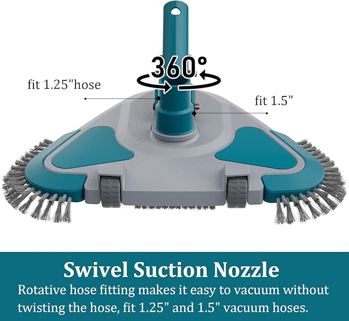 POOLWHALE Pool Vacuum Head with Fine Mesh Pool Net