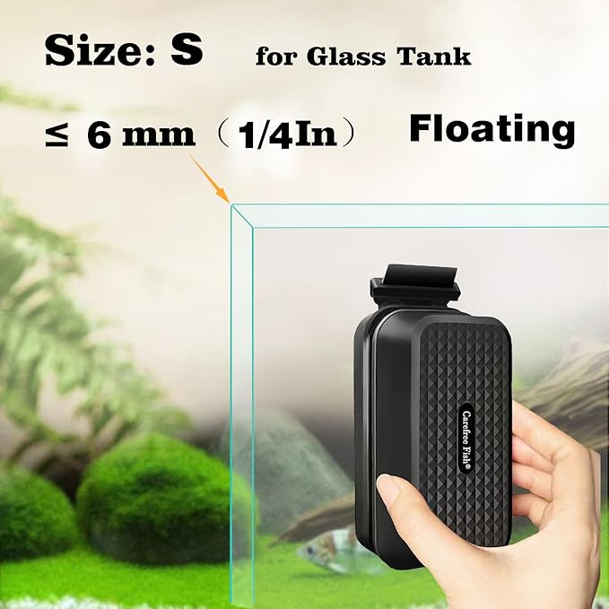 Carefree Fish Aquarium Small Magnetic Cleaner for Glass Fish Tank Magnet Brush Algae Scraper Floating